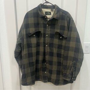 Plaid Men's Jacket Redhead Sherpa line button up XXL